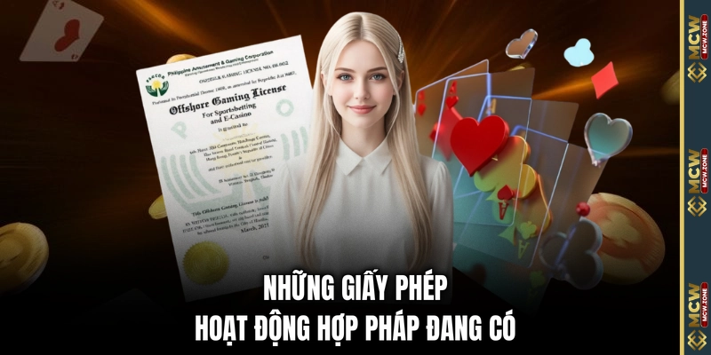 Những giấy phép hoạt động hợp pháp đang có